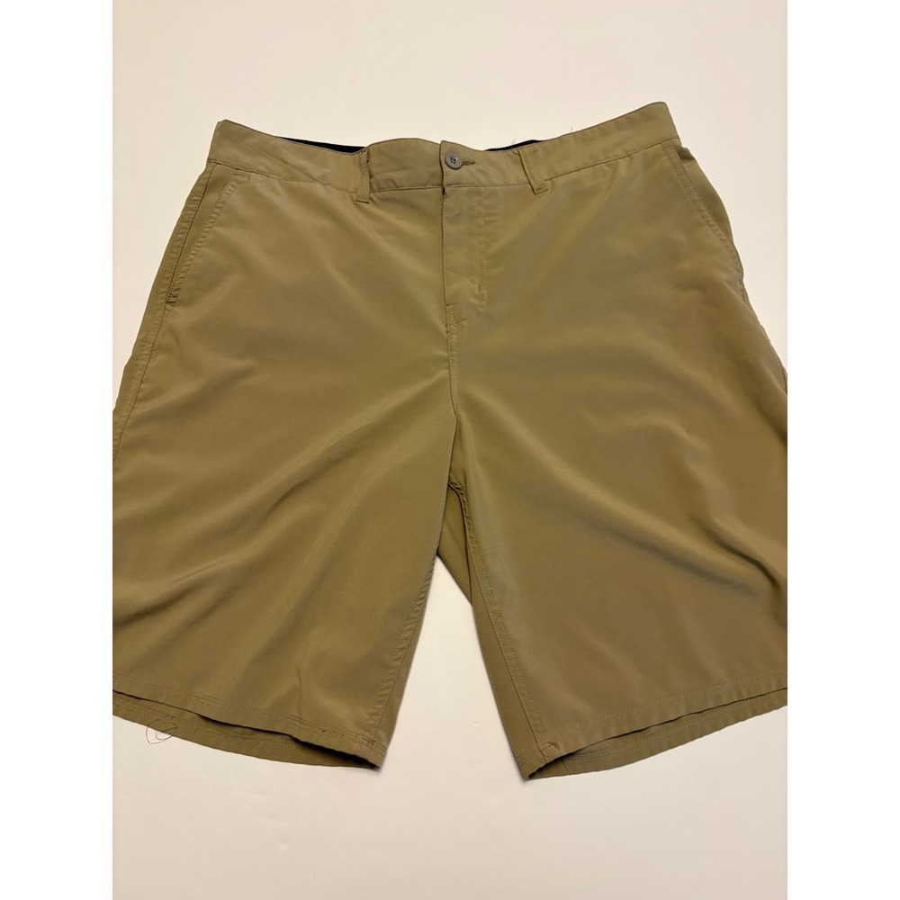 OP Hybrid Shorts Mens 36 Khaki OPFLEX 4-Way Stretch Flat Front Casual Summer